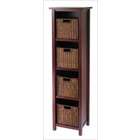 Winsome 94411 Milan 5 Piece Storage Shelf with Baskets   Cabinet and 4 