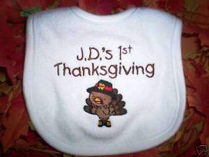 BABYS FIRST 1st THANKSGIVING PERSONALIZED BIB  
