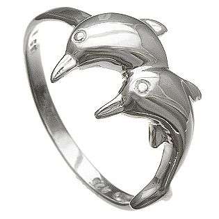 Double Dolphin Ring in Sterling Silver  Silver Earth Jewelry Sterling 