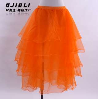 Belly Dance Costume Long Tiered Skirt Orange  