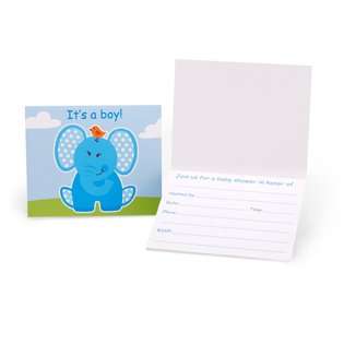 BY  Lets Party By Blue Elephants Baby Shower Invitations 
