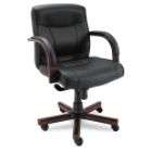 Alera Madaris Mid Back Swivel/Tilt Leather/Wood Chair