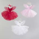 Kurt Adler Set of 3 Pink, Red & White Fairy Whispers Dress Christmas 