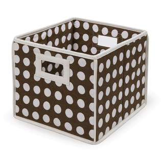   Pink Trim Folding Storage Cube  Badger Basket Baby Decor Hampers