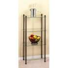Creative Bath Products 4 Shelf Wide Glass Tower   Oil Rubbed Bronze 