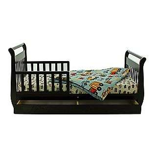 Sleigh Toddler Bed with Storage Drawer in Black  Dream on Me Baby 