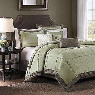  Queen 7 pieces Comforter Set in Sage Color  Madison Classic Bed 