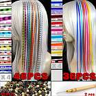 48pcs Grizzly & 36pcs Solid Snythetic Colored Feather Hair Extensions 