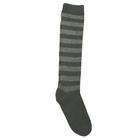 Luxury Divas Light Grey & Black Striped Knee High Socks (L01064)