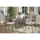   California 5 Piece Dining Set in Matte Black with Beveled Glass Top