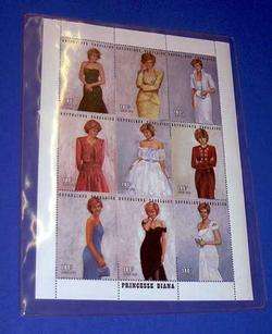 Limited Edition Princess Diana Royal Gowns Plate Block Stamps