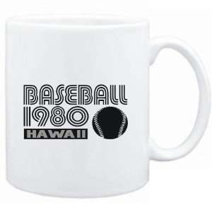  Mug White  BASEBALL 1980 Hawaii  Usa States Sports 