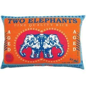 KOKO Company 91612 Rice Two Elephants Decorative Pillow  