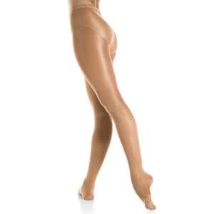 New DANSKIN 1331 Ultra Shimmery Footed Tights SHIMMER Toast FREE 