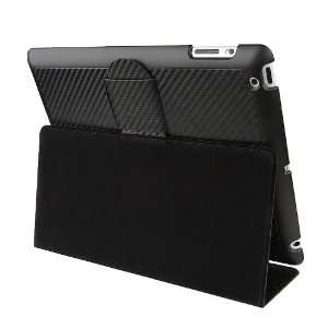   ® iPad® 2 Leather Case w/ Stand , Black Fabric Stripe Electronics
