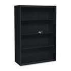   Steel Bookcase w/Glass Doors, 4 Shelves, 36w x 15d x 52h, Black
