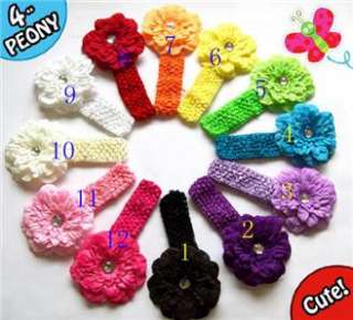   Hairbow Clip Crochet Headbands Hair Bow 12pcs Lots 076783016996  
