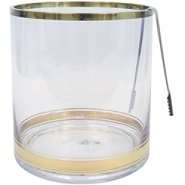 Large Colin Cowie Ice Bucket with Stainless Tongs   Gold 