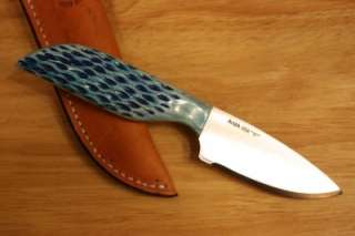 ANZA 2011 BLUE ICE KNIFE W/ JIGGED BONE HANDLE Made in the USA  