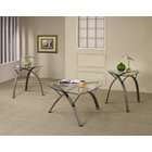 Coaster 3 Piece Glass Metal Occasional Table Set by Coaster