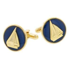  moonlight sail yacht cufflinks with presentation box. Made in the USA