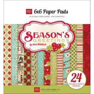 Echo Park Paper Seasons Greetings Double Sided Cardstock Pad 6X6 24 