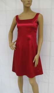 BL1089 BURGUNDY RED SATIN COCKTAIL DRESS SIZE L  
