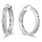    1/4 Carat TW Channel Set Diamond Hoop Earrings in 10K White Gold