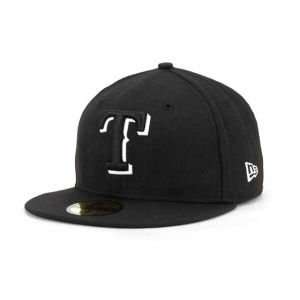  Texas Rangers MLB Black and White Fashion Hat