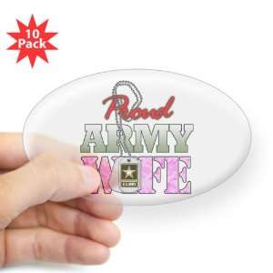  Sticker Clear (Oval) (10 Pack) Proud Army Wife Everything 