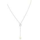 CleverEves Double Drop Lariat Style Pearl Necklace in Sterling Silver