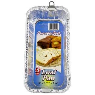 Durable Foil 3 Count 8in. Aluminum Loaf Pans D51030   Pack of 12 at 