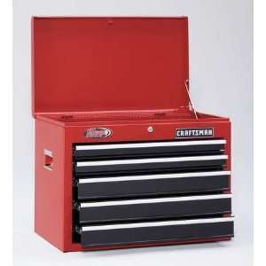  CRAFTSMAN 9 13990 Top Chest,26 Wx16 Dx19 3/4 H In,5 Dr,Red 