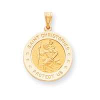   Christopher Medal Pendant   Measures 21x21mm   JewelryWeb Jewelry