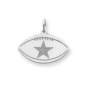  Sterling Silver Dallas Cowboys Lg Football W/Satin Star 