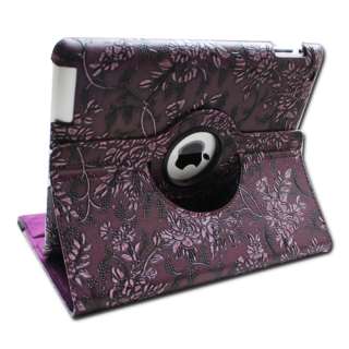 The New iPad 3 Magnetic PU Leather Rotating Smart Case Cover 360 