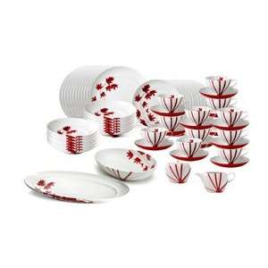  Mikasa Pure Red Service for 12 with Serving Accessories 