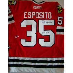 Signed Tony Esposito Jersey   HOF 88