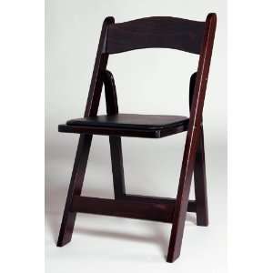   Wood Folding Chair in Mahogany with Optional Wood Base Cushion