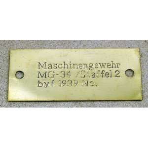 MG 34 Generic Data Plate