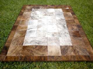 Patchwork Rug Cowhide Cow Hide Skin Carpet Leather F1  
