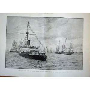   Royal Yacht Visiting Ships Of The Fleet 1889 Old Print