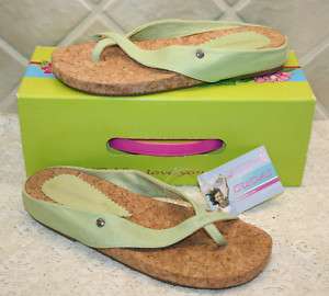 Green CUDAS Leather Flip Flop Sandals Shoes SZ 6 ~ NIB  