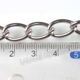 5m Strand Rhodium Plated Oval Link Chain Findings C244  
