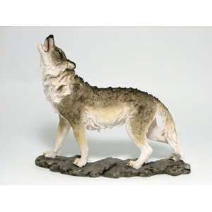  Standing Howling Wolf Statue Figurine