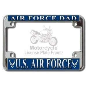   Force Dad USAF Chrome Metal Motorcycle License Plate Frame Automotive