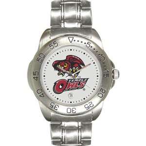  Temple Owls Mens Gameday Sport Watch w/Stainless Steel Band 