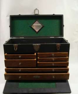 Vintage Gerstner Die Makers Tool Box Chest Oak 7 Drawer  