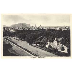  1920s Vintage Postcard Panoramic View of Palermo Italy 