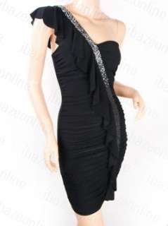 One Shoulder Sequins Party Prom Evening Dress S M L XL  